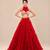 Red Embroidered Mashru Silk Blouse With Ruffle Lehenga And Potli Bag