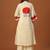 Off white printed cotton kurta trouser set