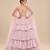 Lilac Ruffle Layered Lehenga With Embroidered Cape Attached Blouse