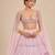 Lilac Ruffle Layered Lehenga With Embroidered Cape Attached Blouse