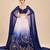 Lilac And Navy Blue Ombre Long Cape Attached Lehenga Set