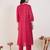 Pink embroidered silk kurta trouser set