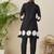 Black printed cotton kurta trouser set