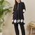 Black printed cotton kurta trouser set