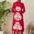 Maroon embroidered viscose rayon kurta trouser set