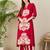 Maroon embroidered viscose rayon kurta trouser set