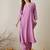 Lavender embroidered cotton kurta trouser set