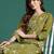 Green embroidered cotton kurta trouser set