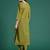 Green embroidered cotton kurta trouser set