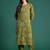 Green embroidered cotton kurta trouser set