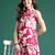 Pink printed cotton kurta trouser set