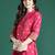 Pink printed cotton kurta trouser set
