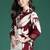 Maroon printed viscose rayon kurta trouser set