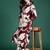 Maroon printed viscose rayon kurta trouser set
