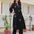 Black printed cotton kurta trouser set