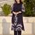 Blue printed cotton kurta trouser set
