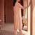 Peach embroidered viscose rayon kurta trouser set