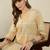 Beige printed cotton kurta trouser set
