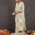 Beige printed cotton kurta trouser set