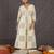Beige printed cotton kurta trouser set