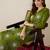 Green embroidered viscose rayon kurta trouser set