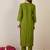Green embroidered viscose rayon kurta trouser set