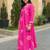 Pink embroidered cotton kurta trouser set