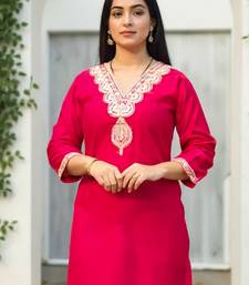 Red embroidered liva kurta trouser set