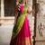 South Indian Style Semi-Stitched Half Saree with Blouse and Dupatta
