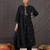 Black embroidered viscose rayon kurta trouser set