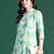 Off white printed viscose rayon kurta trouser set