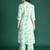 Off white printed viscose rayon kurta trouser set
