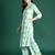Off white printed viscose rayon kurta trouser set