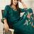 Teal embroidered silk kurta trouser set