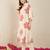White printed cotton kurta trouser set