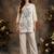White embroidered cotton kurta trouser set