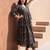 Black printed cotton kurta trouser set