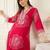 Pink printed cotton kurta trouser set