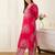 Pink printed cotton kurta trouser set