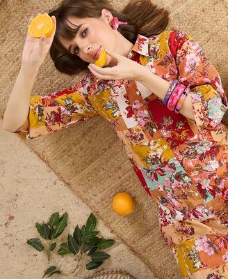 Multicolor printed cotton kurta trouser set 1