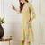 Yellow printed cotton kurta trouser set