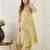 Yellow printed cotton kurta trouser set