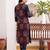 Blue printed cotton kurta trouser set