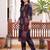 Blue printed cotton kurta trouser set
