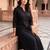 Black printed cotton kurta trouser set