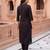 Black printed cotton kurta trouser set