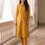 Yellow printed cotton kurta trouser set