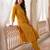 Yellow printed cotton kurta trouser set