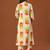 White printed cotton kurta trouser set