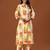 White printed cotton kurta trouser set